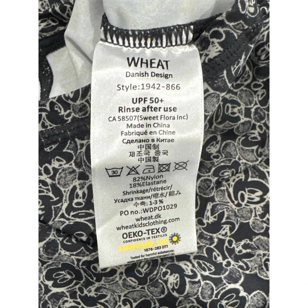 Disney Wheat Swimsuit Kids Size 6 Navy Mickey‎ Mouse Rash Guard NWT